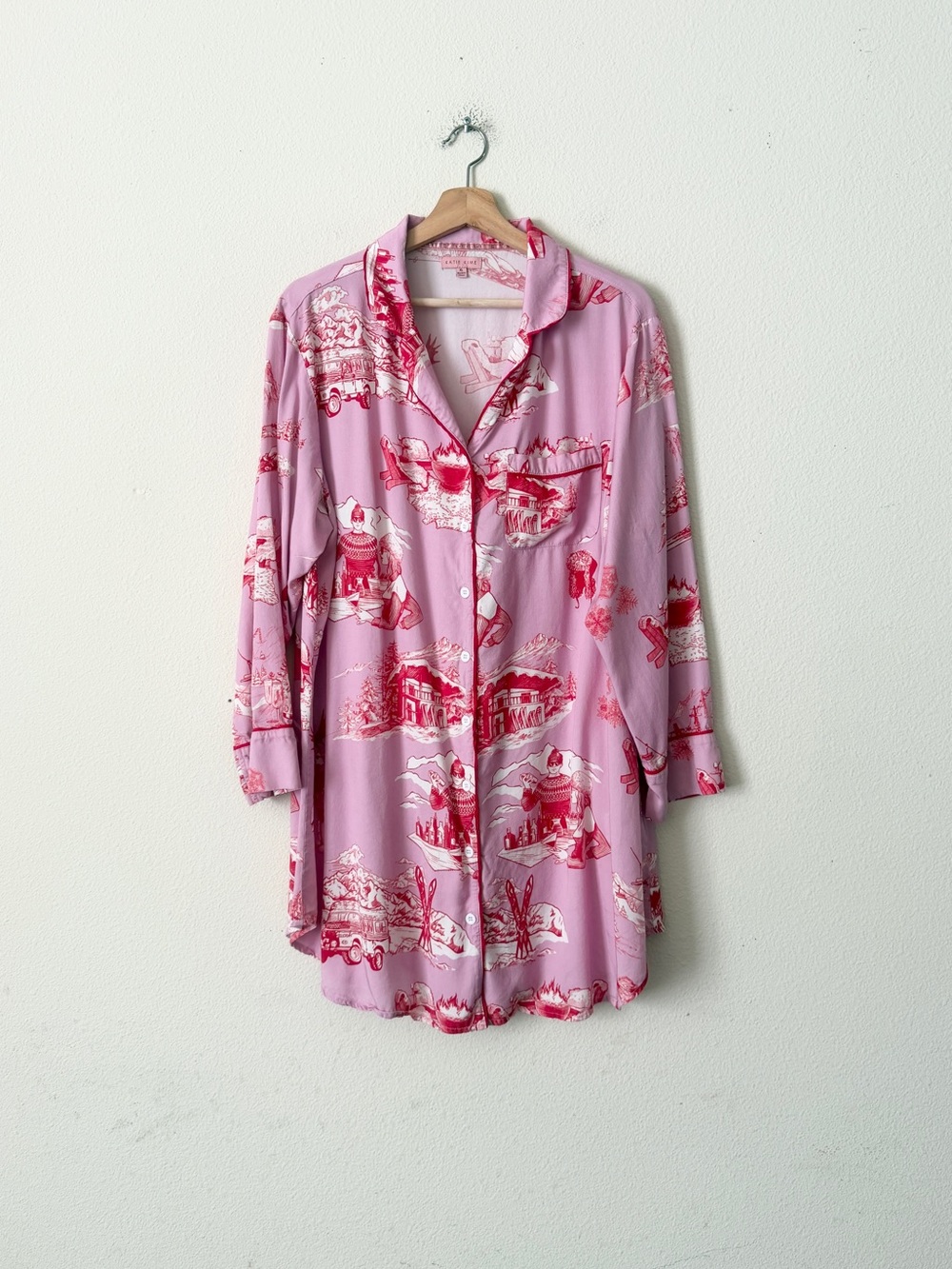 Katie Kime XL Apres Ski Toile sleep shirt in pink